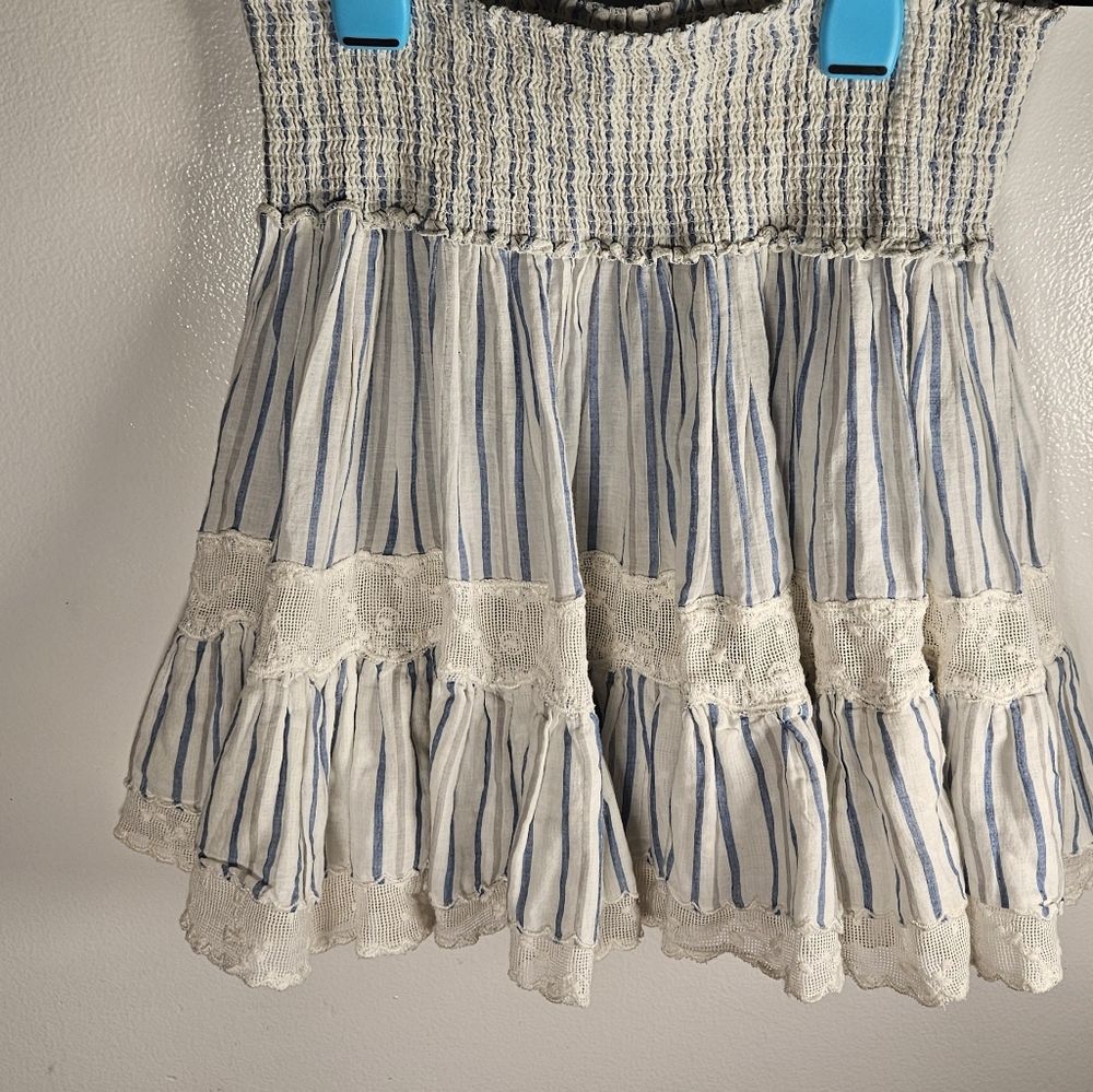 Sun Day St. Tropez Striped Blue and White Mini Skirt